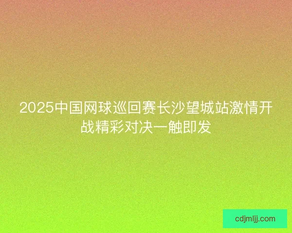2025中国网球巡回赛长沙望城站激情开战精彩对决一触即发